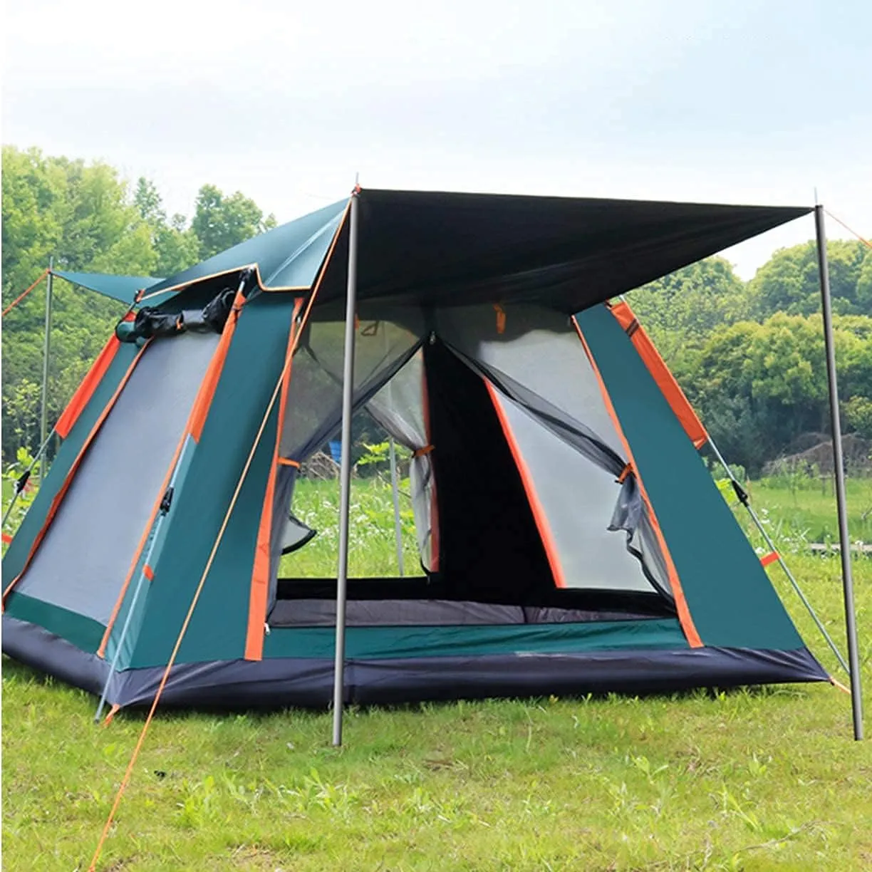 Dome Camping Tent 3-5 Person 4 Season Double Layers Waterproof Anti-Windproof Tents Family Outdoor Camping Tent