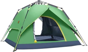 Dome Tent,Pop Up Tents for 2 to 4 Person Automatic Opening Double Layer Tent,Waterproof Camping Tents with Porch for Hiking Camping Outdoor (Blue Width 1.5m) (Green Width 1.5m)