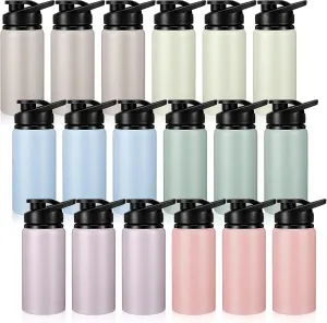 Domensi Aluminum Water Bottle Bulk Reusable Water Bottle, Lightweight Easy Carry Leakproof with Snap Lid Travel Bottles, for Gym Outdoor Sports Cycling Camping Fishing