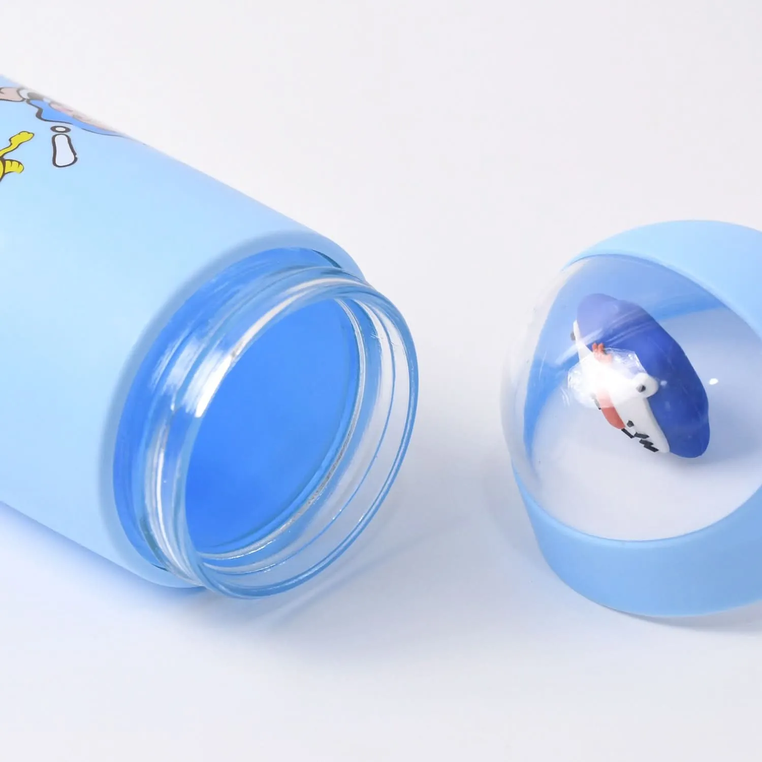 Double Wall Cartoon Glass Water Bottle 350ml (1 Pc)