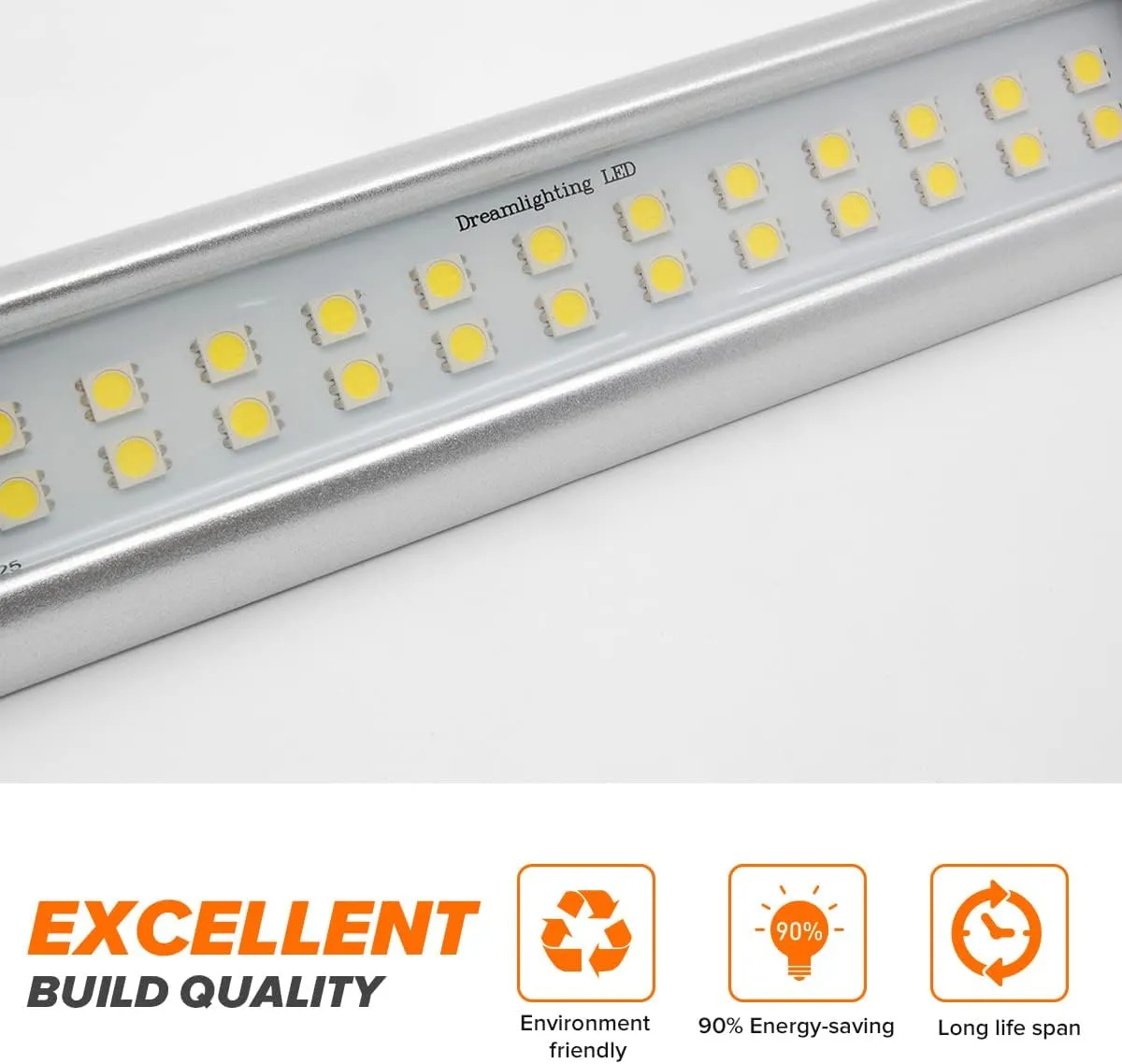 Dream lighting 12V Waterproof Awning Lights RV Exterior LED Porch Camping Light Bar 13W 800 Lumens Cool White Lighting Silver Shell 21.65inch
