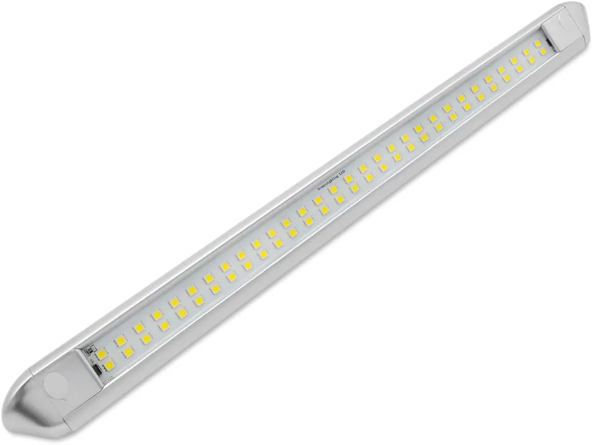 Dream lighting 12V Waterproof Awning Lights RV Exterior LED Porch Camping Light Bar 13W 800 Lumens Cool White Lighting Silver Shell 21.65inch
