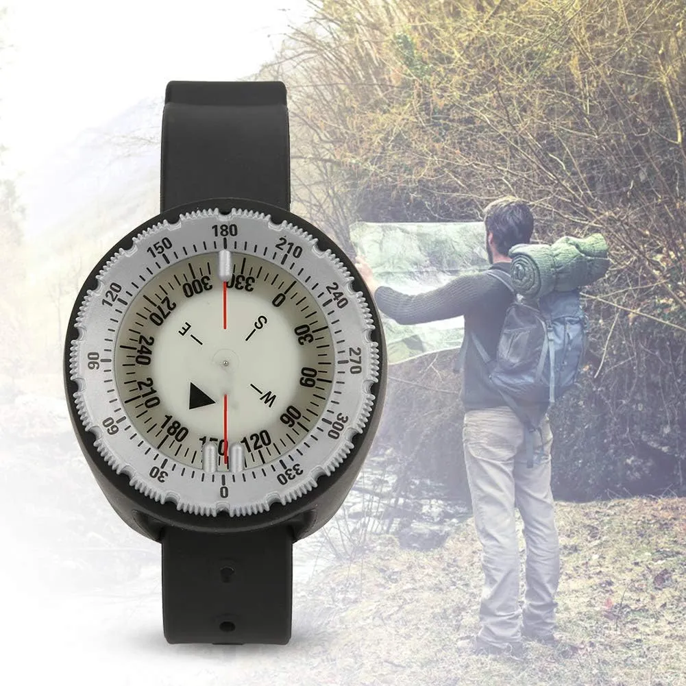 dsfgybj Waterproof Diving Wrist Compass Bracelet - Lightweight and Luminous for Hiking, Diving, Snorkeling, and Camping - Essential Gear for Underwater Exploration