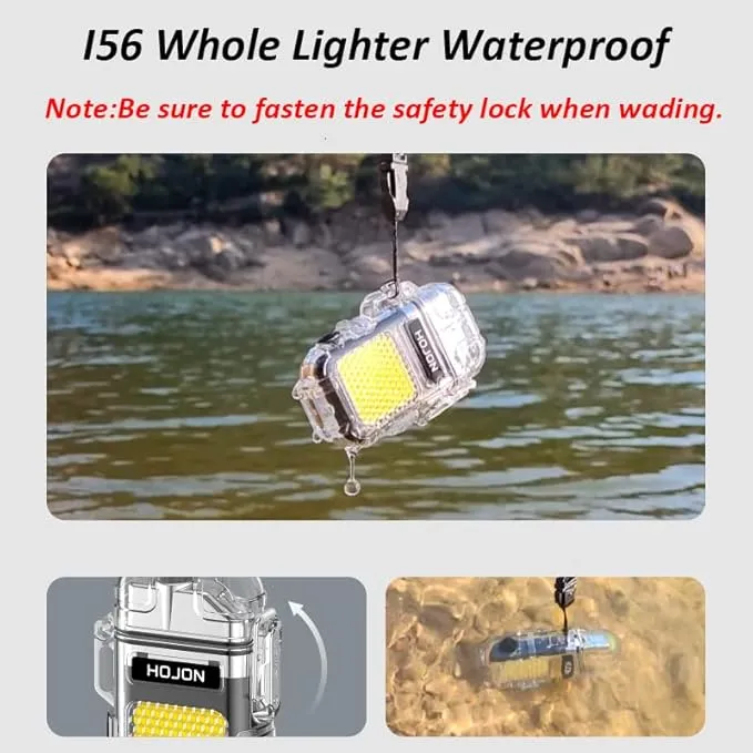 Dual Arc Lighter with LED Flashlight 2 in 1 Plasma Lighter USB Rechargeable Lighter Flameless Waterproof Windproof Mini Electric Lighter for Cigar Cigarette Camping Outdoor Activities (Silver)