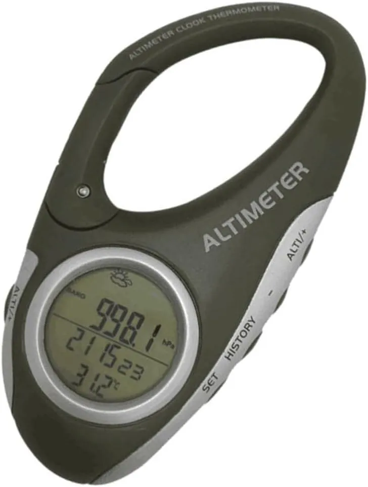 Durable Handheld Carabiner Altimeter Barometer Thermometer for Hiking and Climbing Lightweight and Practical Weather Prediction Tool
