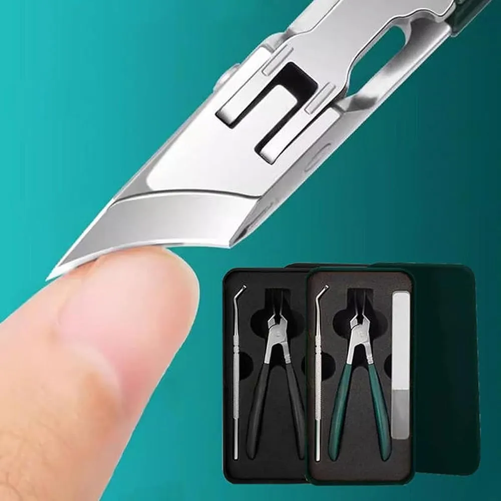 Eagle Beak Beveled Nail Clippers, Three Sets of Beveled Nail Clippers, SlantedNail Clippers for Ingrown Toenails, Wide Jaw Opening Anti-Splash Slanted Nail Clipper (Black Upgraded)