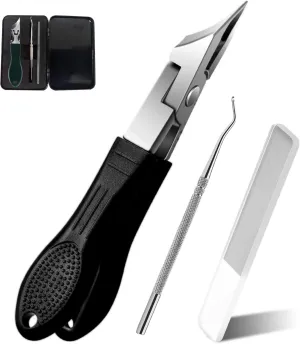Eagle Beak Beveled Nail Clippers, Three Sets of Beveled Nail Clippers, SlantedNail Clippers for Ingrown Toenails, Wide Jaw Opening Anti-Splash Slanted Nail Clipper (Black Upgraded)