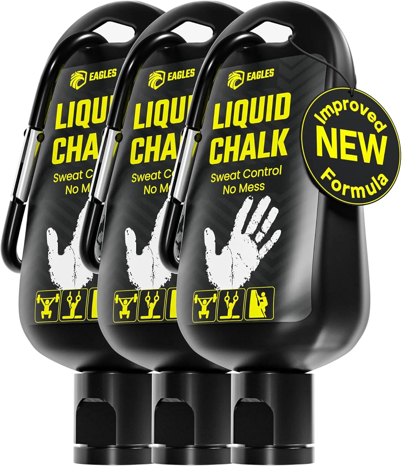 EAGLES Pro Grade Liquid Chalk 60ml, 1, 2, 3 or 4 Pack Mess-Free Chalk for Weightlifting, Gymnastics Rock Climbing, Dancing, Pole Grip - Sports & Workout Chalk - Sweat-Resistant Long Lasting