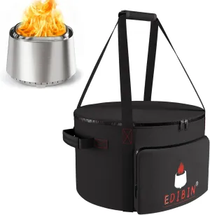 East Oak Smokeless Fire Pit Bag - 17" Heavy Duty Carry Bag for Wood Burning Fireplaces