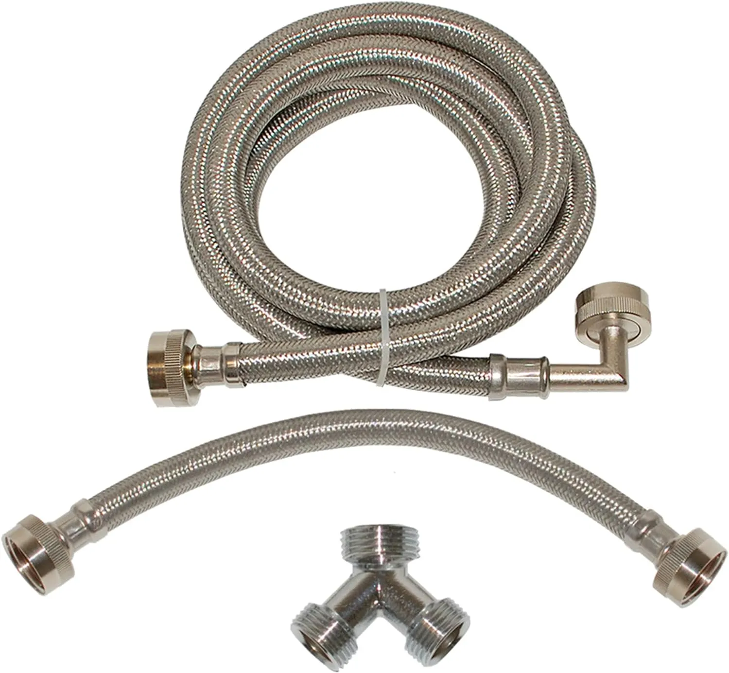 Eastman Steam Dryer Installation Kit, 3/4 Inch FHT Fill Hose, 90 Degree Elbow, 6 ft Braided Stainless Steel Hoses, 41025