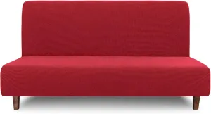 Easy-Going 100% Waterproof Futon Cover, Dual Waterproof Couch Cover, Stretch Jacquard Sofa Cover, Leakproof Furniture Protector for Kids, Pets, Dog and Cat (Christmas Red)