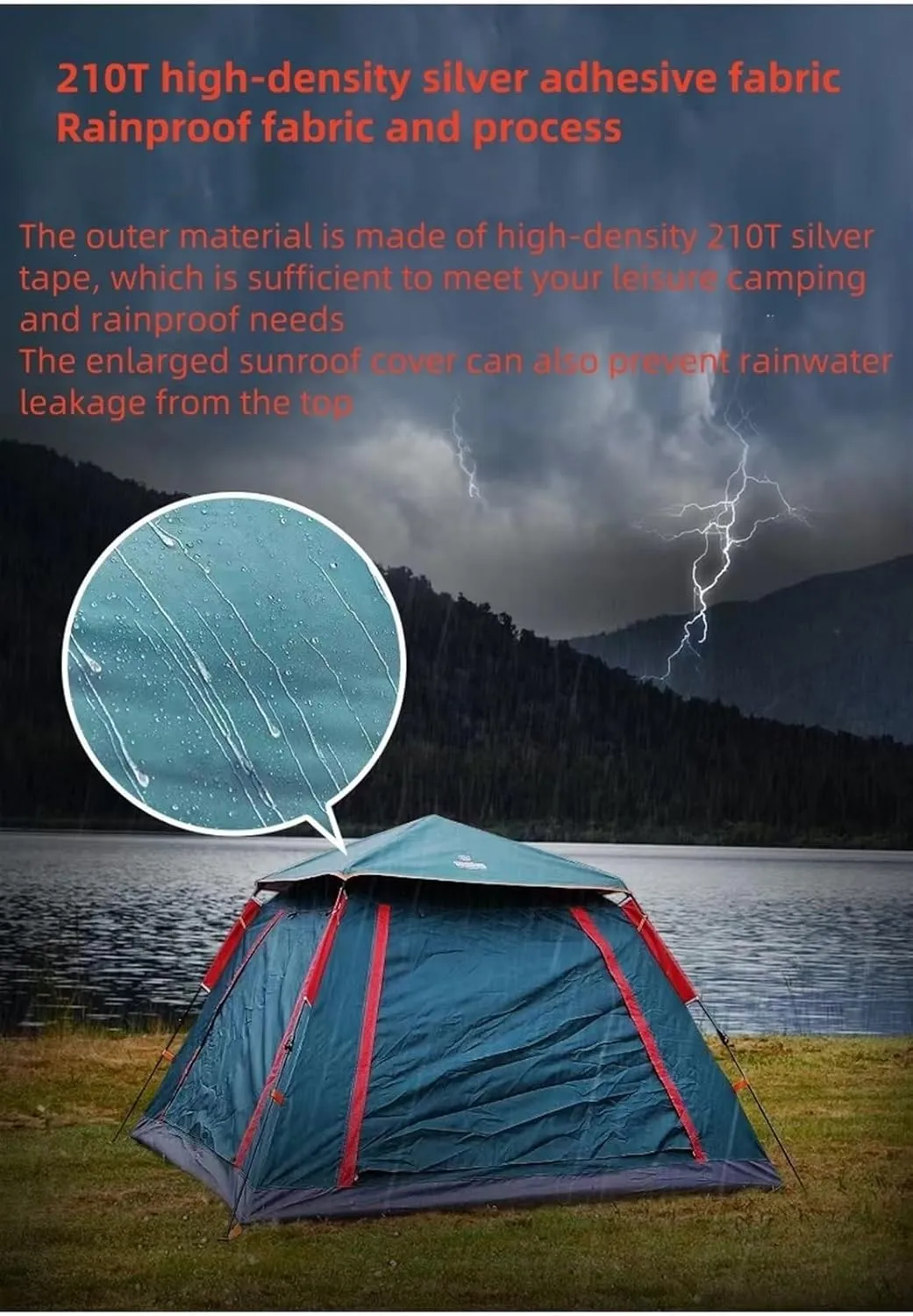 Easy Setup in Under 10 Mins, Included Rainfly Blocks Wind & Rain, Tent for Camping, Festivals, Backyard, Shelter with Rain Fly and Carrying Bag for Camping, Beach, Hiking, and Festivals by Outdoors