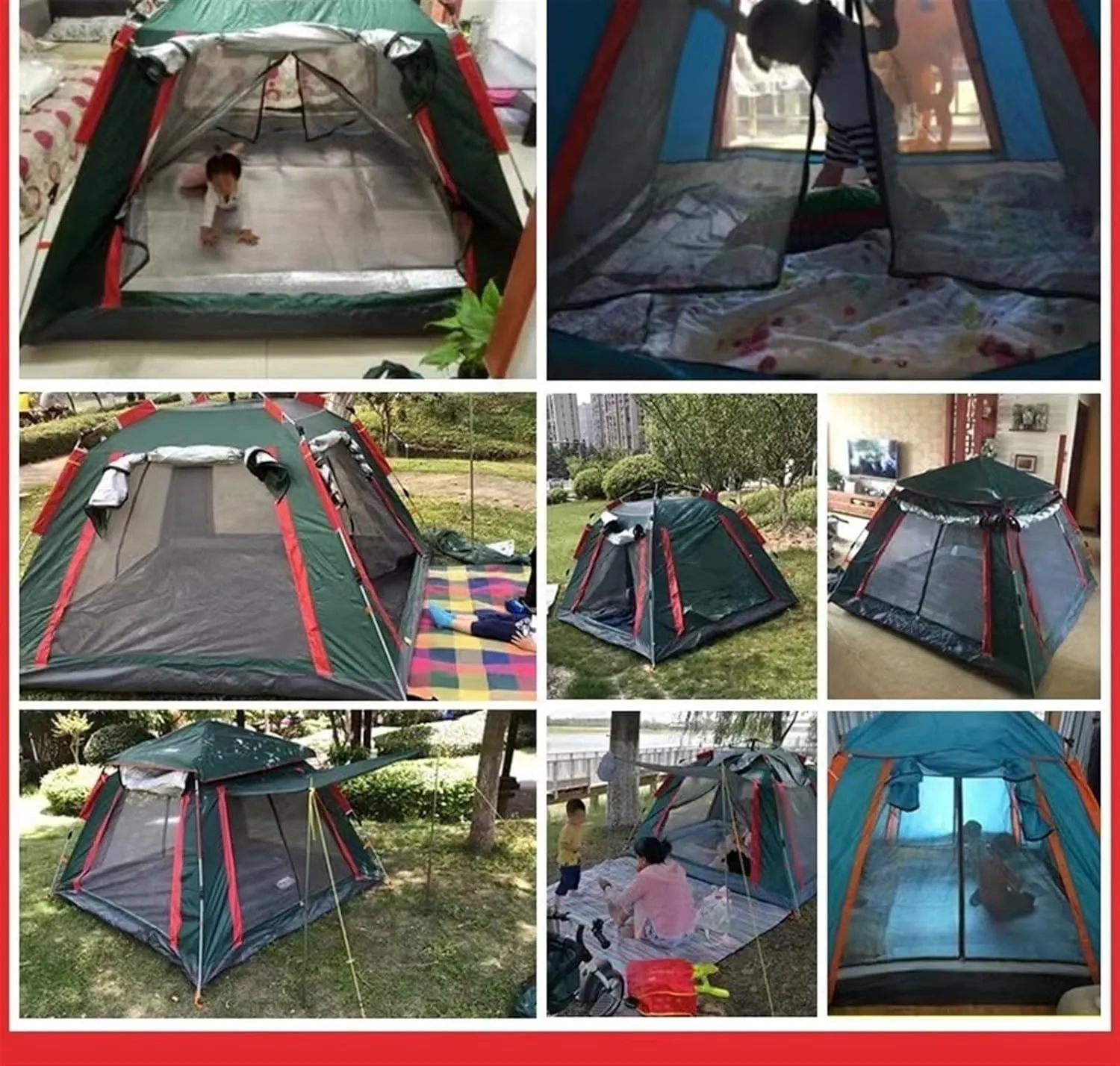 Easy Setup in Under 10 Mins, Included Rainfly Blocks Wind & Rain, Tent for Camping, Festivals, Backyard, Shelter with Rain Fly and Carrying Bag for Camping, Beach, Hiking, and Festivals by Outdoors