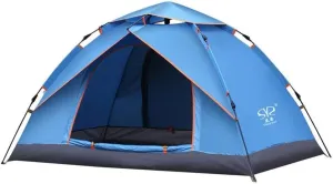 Easy to Assemble 2 Person Sturdy Camping Tent Automatic Instant Pop Up Backpacking Tent Ultralight Waterproof Compatible with Hiking Camping Travel Sunshade (Blue)