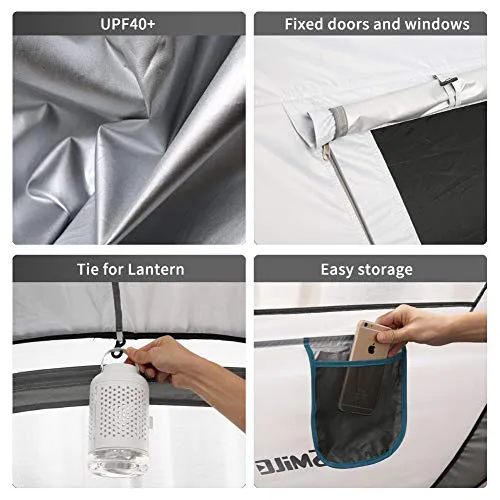 EchoSmile Instant Tent for Camping, 6 Person Pop Up Tent, Water Resistant Dome Tent, Easy Setup for Camping Hiking and Outdoor, Portable Tent with Carry Bag, for 3 Seasons