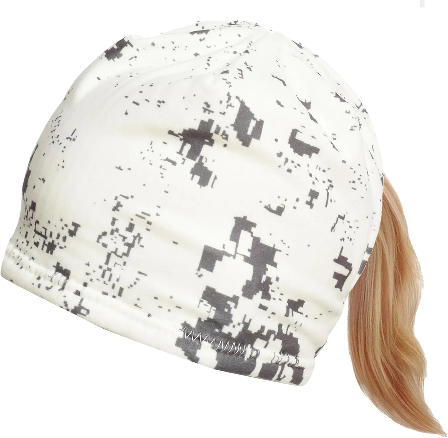 EDTREK Womens Performance Reversible Ponytail Beanie - Windproof Fleece Winter Hat for Hiking Hunting Fishing