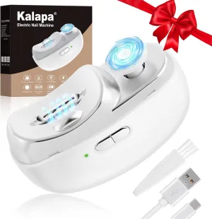 Electric Nail Clippers Automatic, 3 in 1 Upgraded - with Polishing, Dust Storage & LED Light, Nail File Toenail Trimmer, Gifts for Women Men Her Him Kids Adults Senior Baby Teacher Students (White)