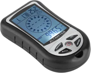 Electronic Weather Altimeter, Testing Tool with Barometer Digital Compass Thermometer, Clock Format and LED Backlight for Outdoor Enthusiasts