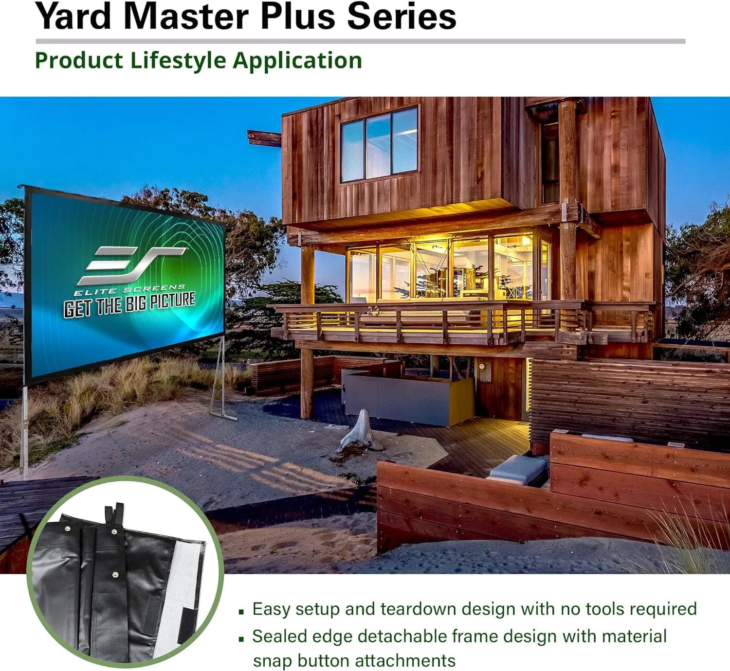 Elite Screens Yard Master Plus, 100-INCH 16:9, 8K 4K Ultra HD 3D Ready Indoor/Outdoor Portable Home Movie Theater Projector Screen, Front Projection - OMS100H2PLUS | US Based Company 2-YEAR WARRANTY