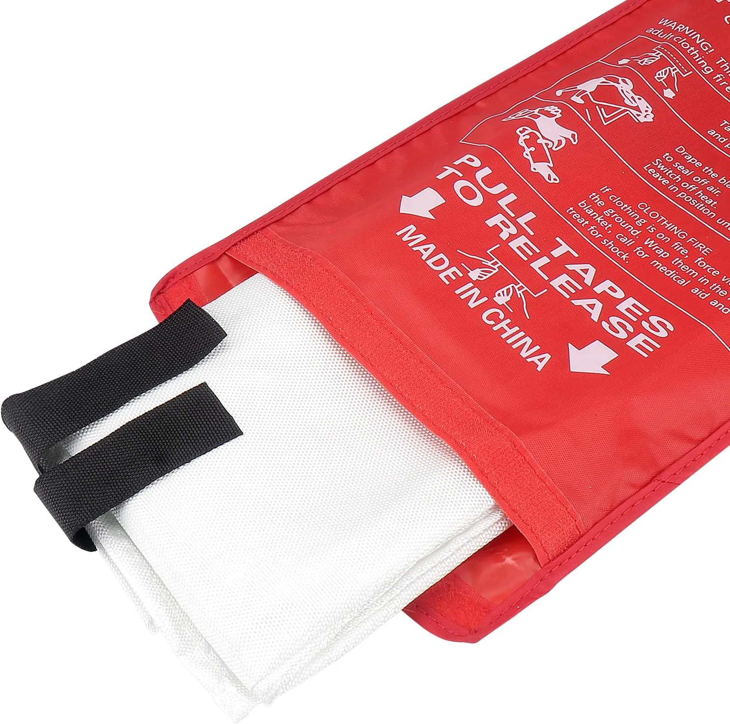 Emergency Fire Blanket, 40"x40" Flame Suppression Fiberglass Fire Blankets for Home Kitchen Camping Car Office Warehouse (4 Pack)