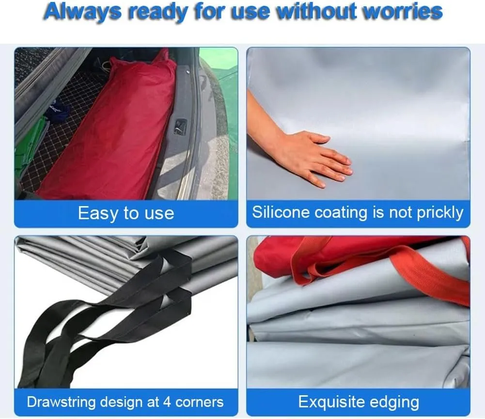 Emergency Fire Blanket for Car, Fireproof Tarp Survival Safety Fire Suppression Blanket for Electric Vehicle Truck Automotive Conflagration(19.7 * 29.6ft/6 * 9m)
