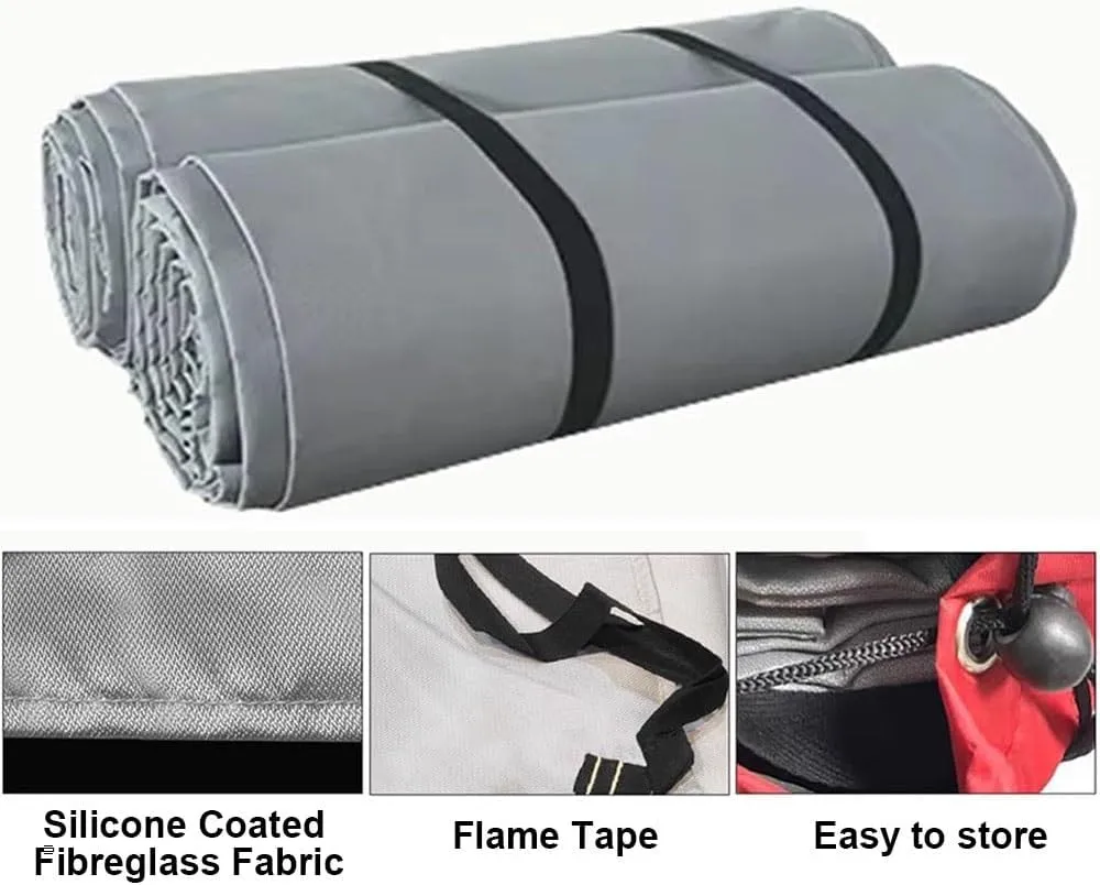 Emergency Fire Blanket for Car, Fireproof Tarp Survival Safety Fire Suppression Blanket for Electric Vehicle Truck Automotive Conflagration(19.7 * 29.6ft/6 * 9m)