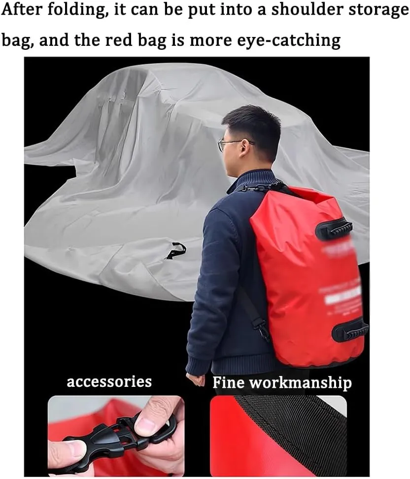 Emergency Fire Blanket for Car, Silicone Coated Fibergalss Cover, Heat Resistant Fire Suppression Blankets, Survival Safety for Electric Vehicle Truck Automotive Conflagration(8x10m/26.2x32.8ft)