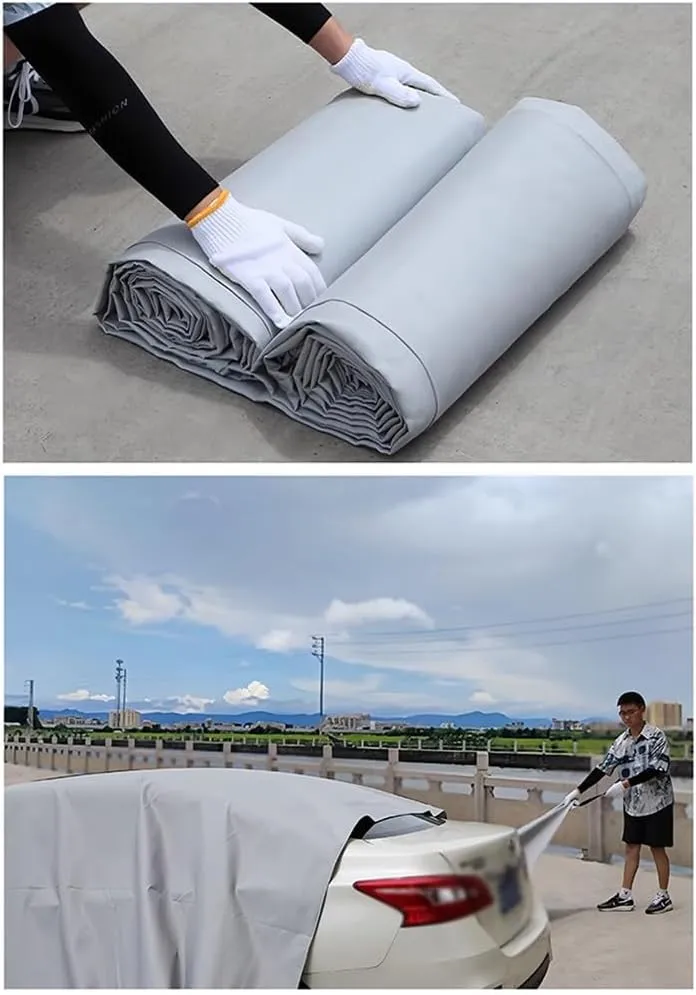 Emergency Fire Blanket for Car, Silicone Coated Fibergalss Cover, Heat Resistant Fire Suppression Blankets, Survival Safety for Electric Vehicle Truck Automotive Conflagration(8x10m/26.2x32.8ft)