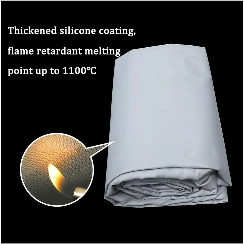 Emergency Fire Blanket for Car, Silicone Coated Fibergalss Cover, Heat Resistant Fire Suppression Blankets, Survival Safety for Electric Vehicle Truck Automotive Conflagration(8x10m/26.2x32.8ft)