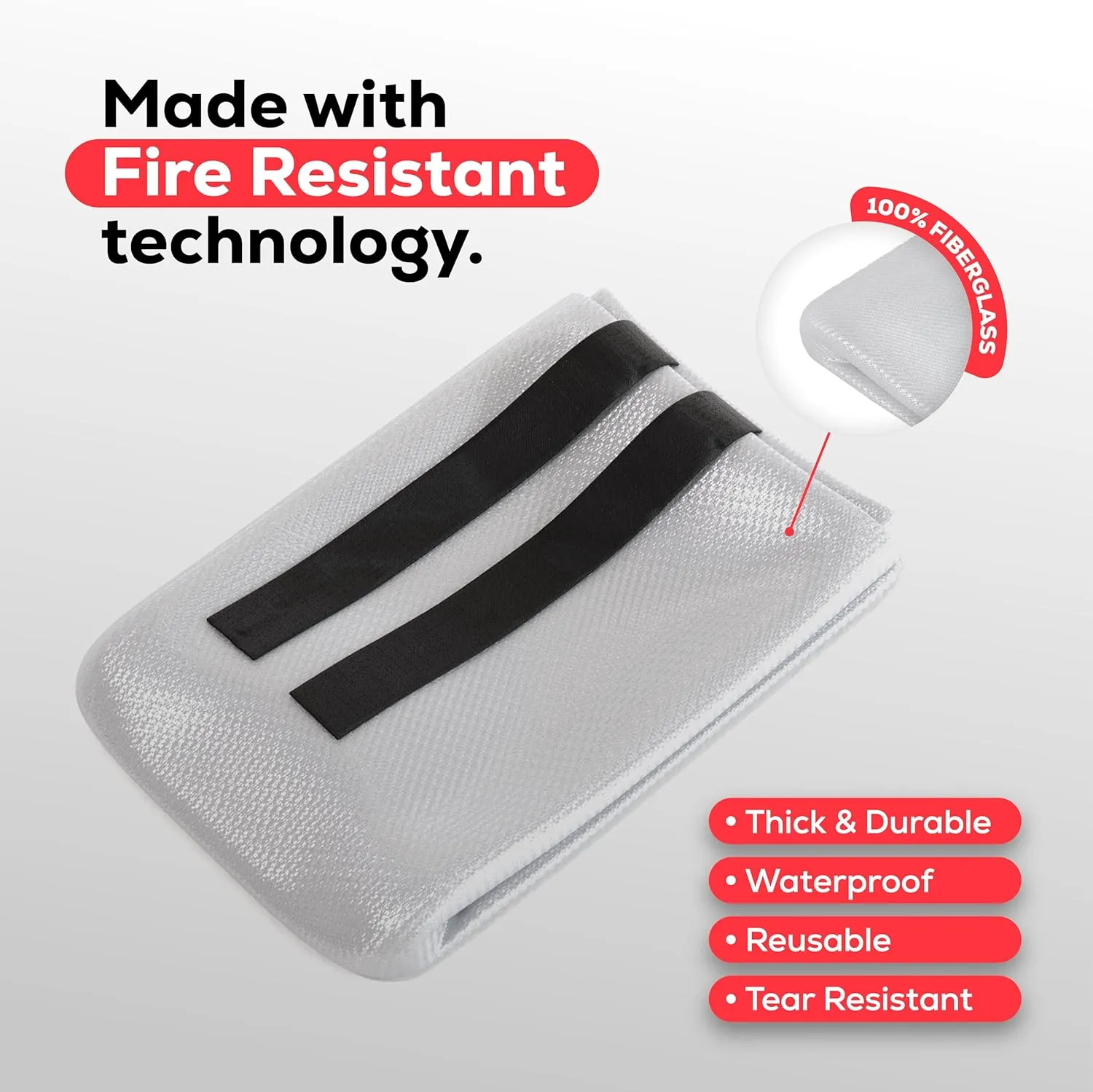 Emergency Fire Blanket for Home & Kitchen | 2-Pack   Mount | Fire Extinguisher for Camping Gear, Car Safety, Hiking, Survival Kit & Welding | Flame Retardant Preparedness Supplies 39" x 39"