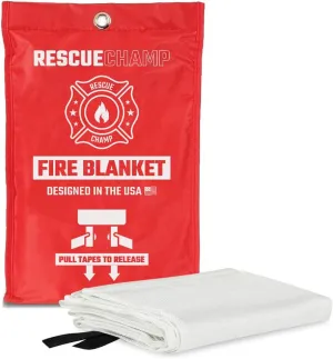 Emergency Fire Blanket for Home and Kitchen, 1-Pack, Fiberglass Suppression Blanket for Kitchen Grease FIre, 40" x 40"