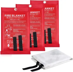 Emergency Fire Blanket HomeKitchen, Suitable for Emergency Fire Retardant, Protect Life Safety, 3 Packs Cover More Comprehensive, Kitchen, Car, Office, Warehous.