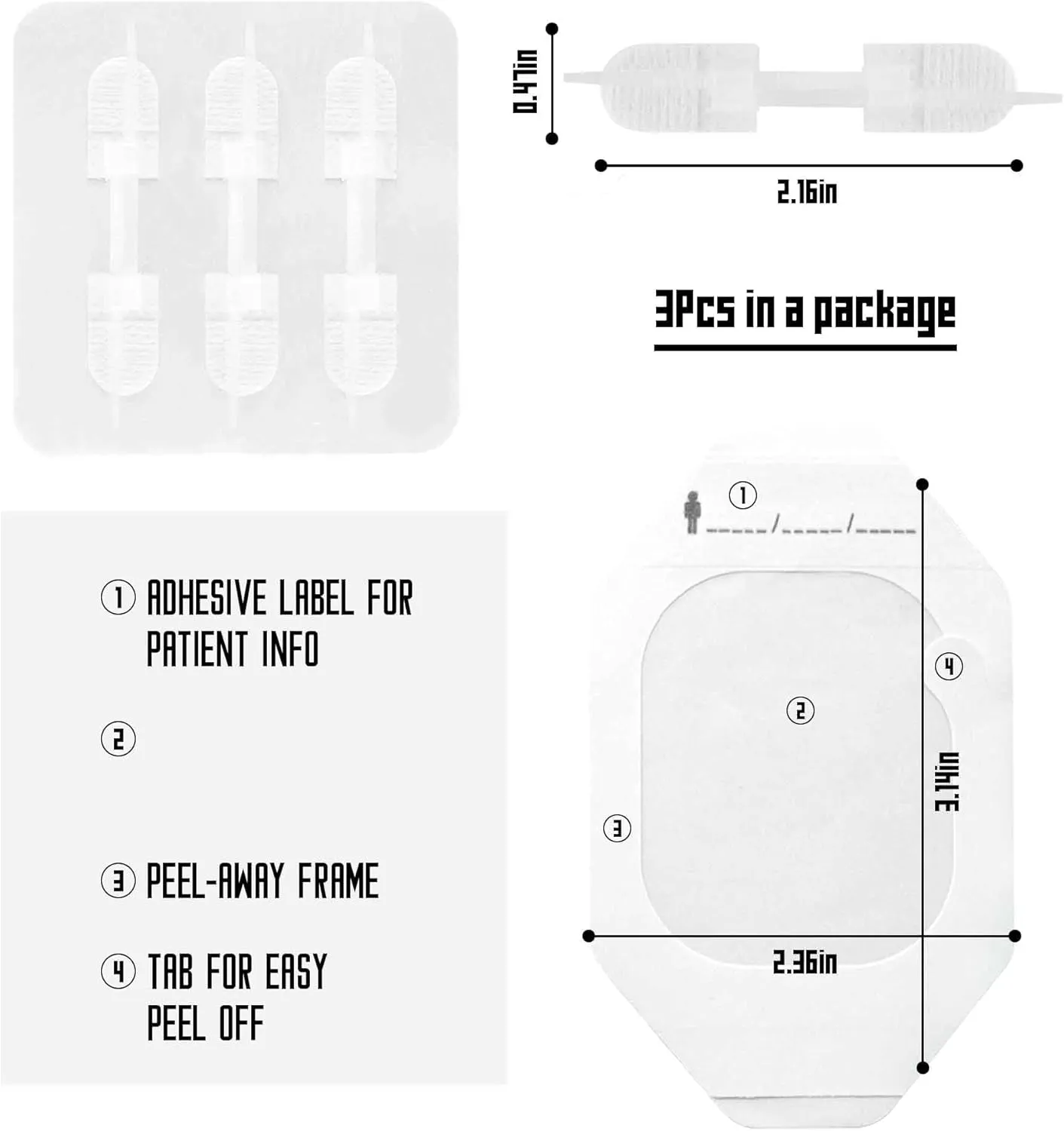 Emergency Wound Closure Strips Kit Set,Sutures Butterfly Bandaids, Ifak Trauma Kit Refill First Aid Supplies for Hiking Camping Backpacks, Zip Stitch Wound Closure Strips (White, Small)