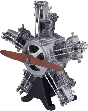 Engine Model Kit, 1:6 Five Cylinder Radial Engine Aircraft Engine, Internal Combustion Engine Model for Technology Enthusiasts DIY Experiment (230 pcs)
