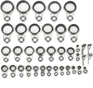 Enhanced Durability Fishing Rod Guide Set for Enthusiasts Ceramic Stainless Steel Kit for Surf Casting and Telescopic Rods