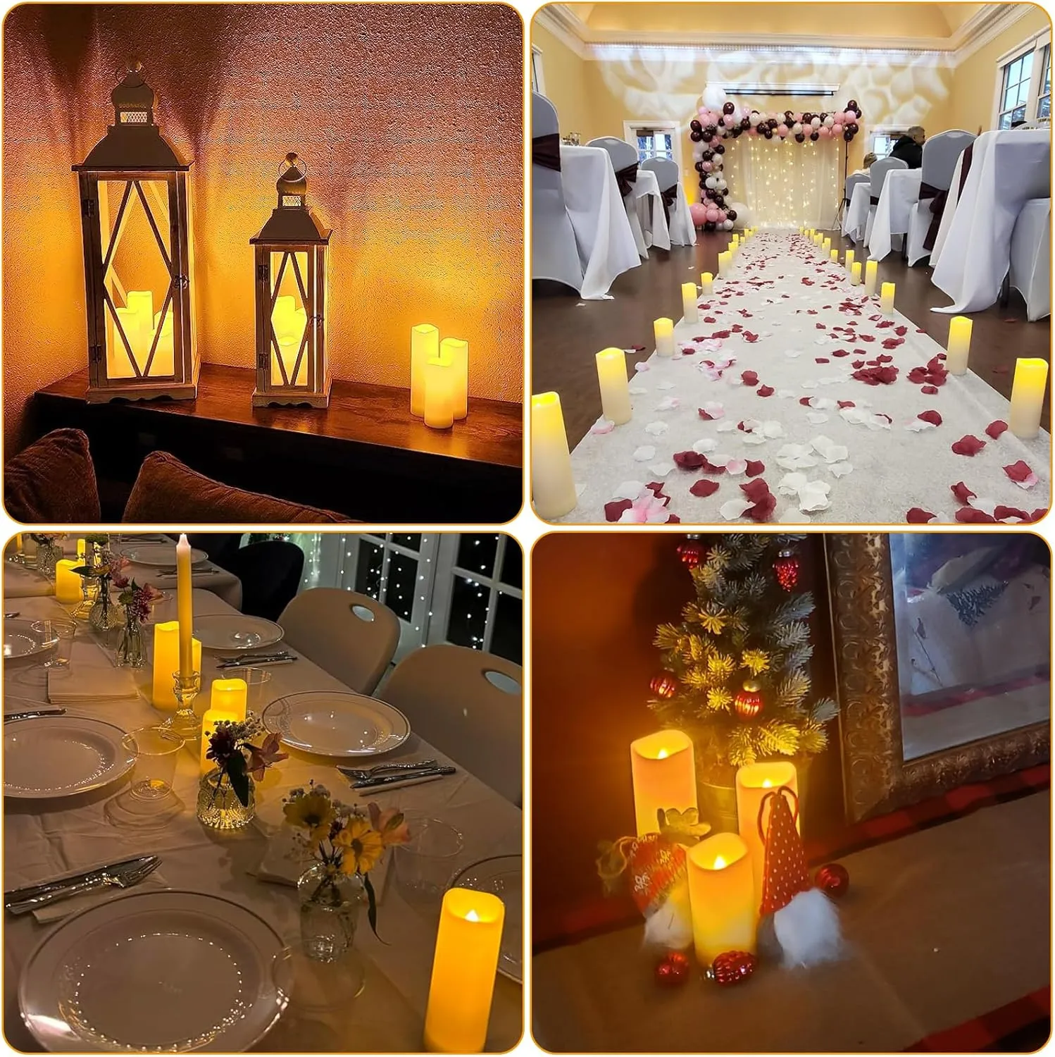 Enido 12 Pc Flameless LED Candles with Remote & Timer, Outdoor Waterproof, Flickering Electric Warm Lights for Cozy Home & Holiday Romantic Decor, Battery Operated (D 2.2” x H 4”/5”/6”