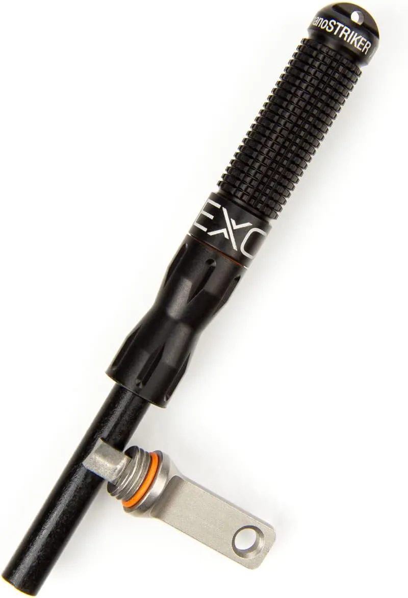Exotac nanoSTRIKER XL Self Contained Ferrocerium Fire-Starter with Stainless Steel and Tungsten Carbide Striker, Waterproof 1/4 in. Ferro Rod Produces Up To 3,000 Fire-Starting Strikes