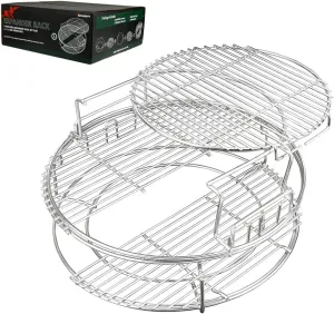 Expander Rack Kit for Big Green Egg Large Accessories Replacement Parts, Stainless Steel Rack for Eggspander for BGE 5 Piece Kit Conveggtor Basket with Removable Cooking System