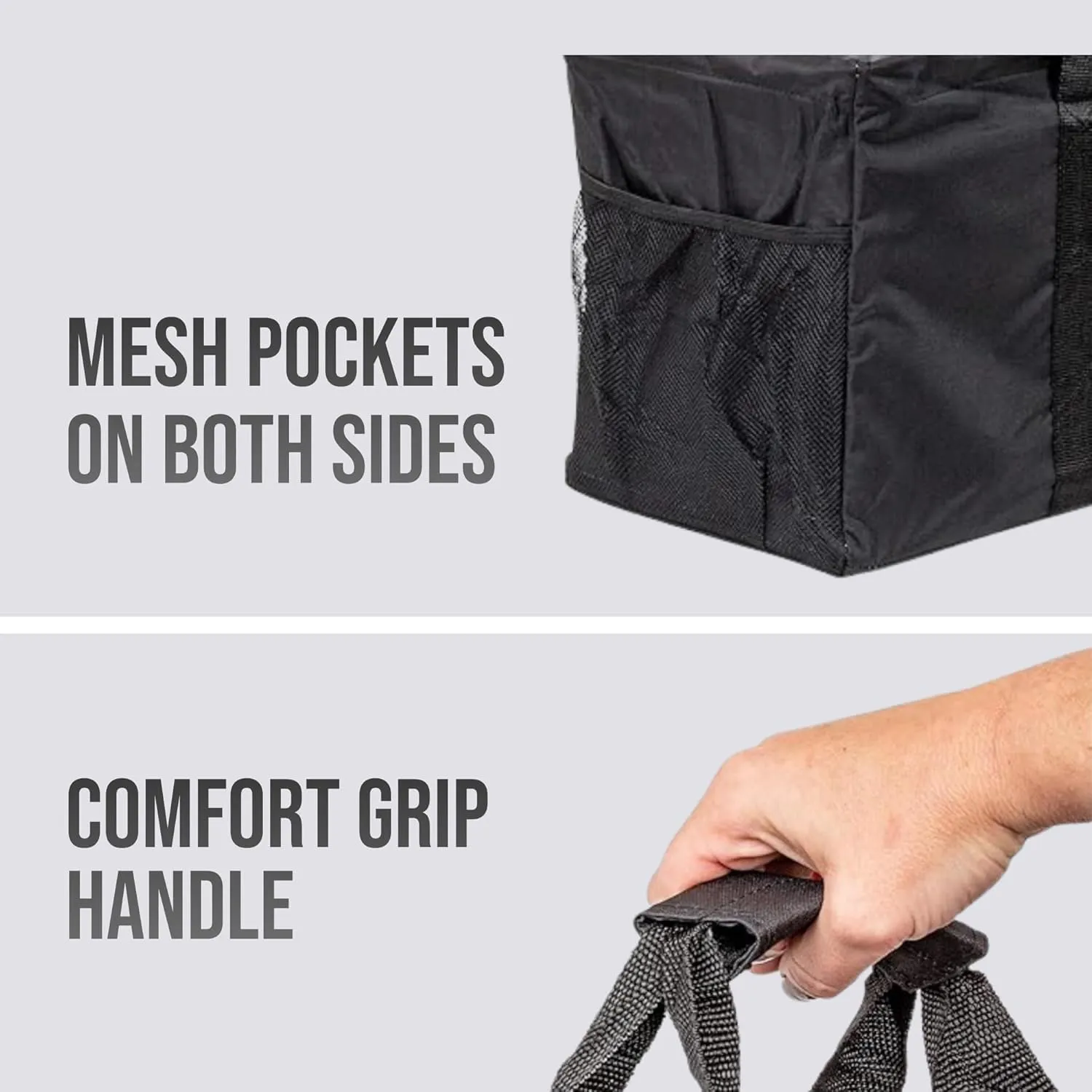Extra Large Utility Tote Bag - Collapsible Tote with Wire Frame for Beach, Groceries, Travel - Includes 5x7 Bag