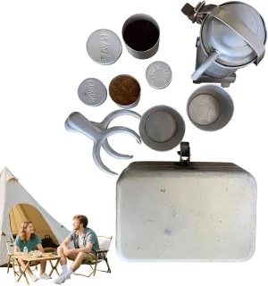 Extra RARE collectors Camping Coffee Kit - Retro Outdoor Coffee Pour Over Kit, Portable Espresso Maker Set, Compact Camping Coffee Makers for Travel Camping Hiking & Outdoor Adventures