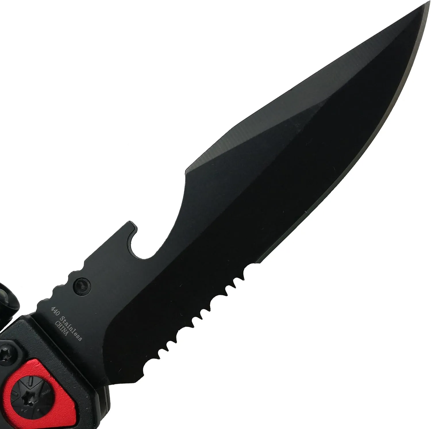 Falcon Spring Assisted Rescue Pocket Knife with Fire Starter and LED Flash Light