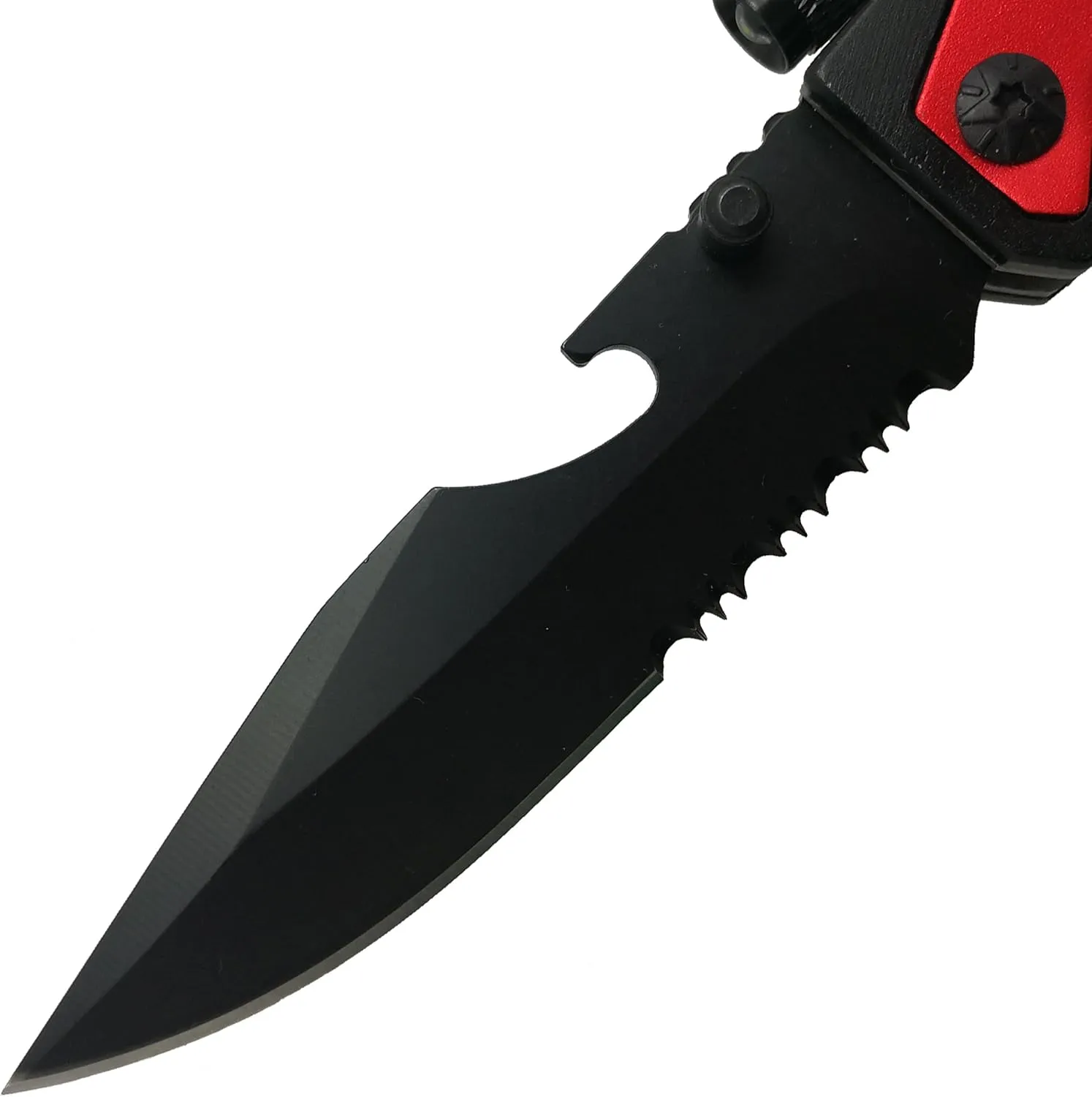 Falcon Spring Assisted Rescue Pocket Knife with Fire Starter and LED Flash Light