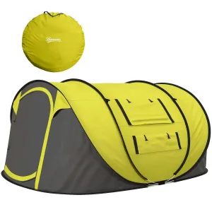 Family 2 Tent For Trip, 4-5 Great price drop Yellow Carry Windows Person And Outsunny Pop-up PVC Portable Outdoor W/ Mesh Classy Bag Camping