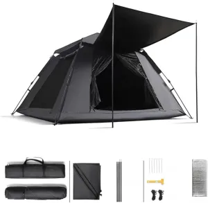 Family Tent 5000 mm Waterproof,with Moisture-Proof Pad Big Tents Firm and Stable Tent Camping for Camping Hiking Picnic Garden 4 People