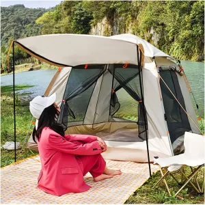 Family Tents 4 People Waterproof, Quick Tent Practical Advanced Waterproof for Tents for Camping Hiking Picnic Garden
