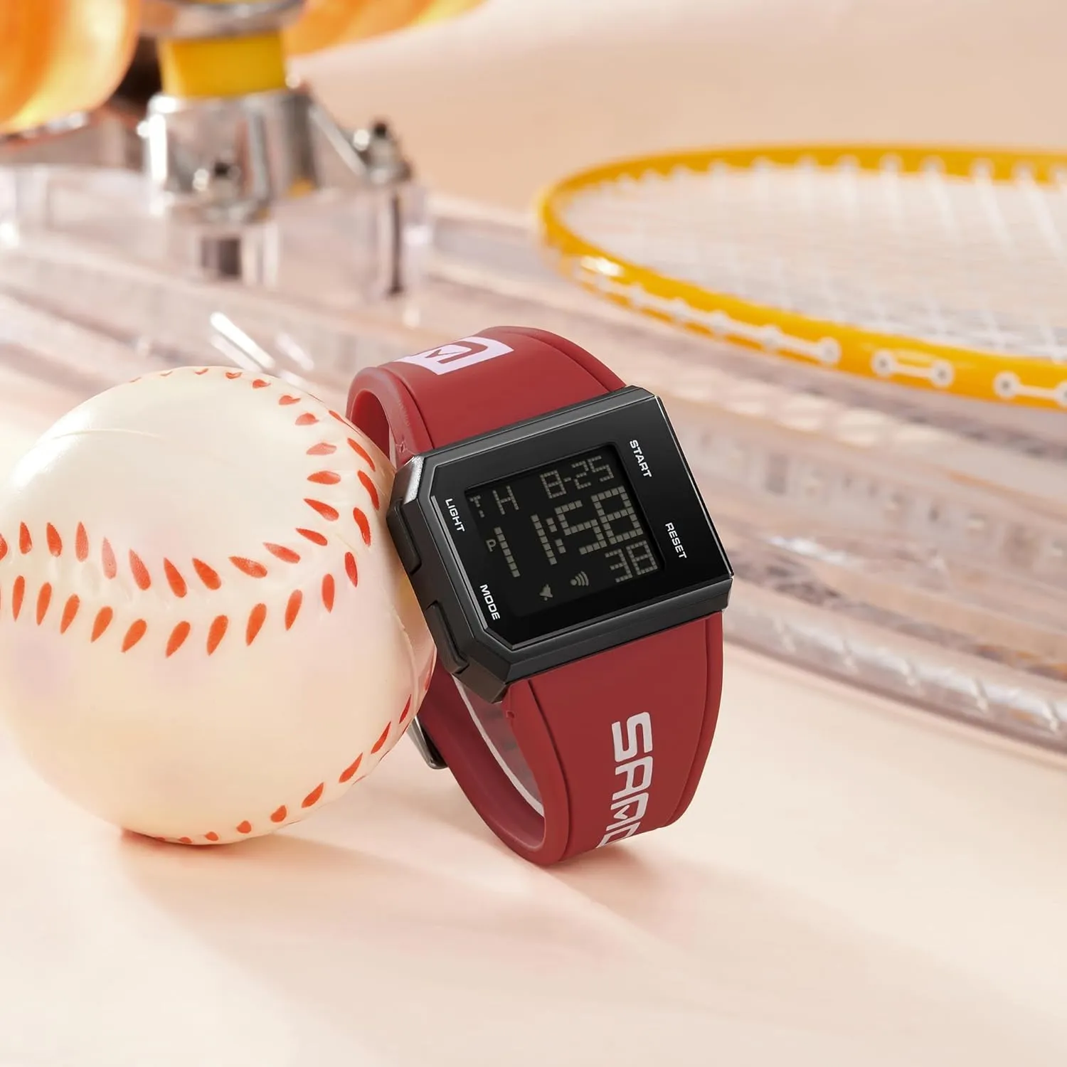 FANMIS Men's and Women's Fashion Square Digital Watch Multi-Functional Outdoor Sports Chronograph LED Waterproof Electronic Watches with Silicon Strap