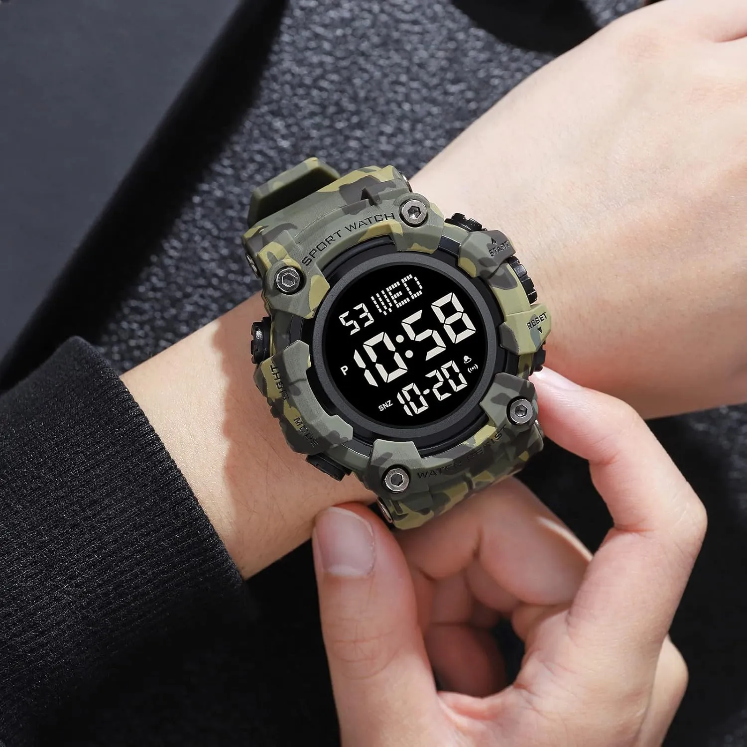 FANMIS Mens Military Multifunction Digital LED Watch Electronic Waterproof Alarm Quartz Sports Watch