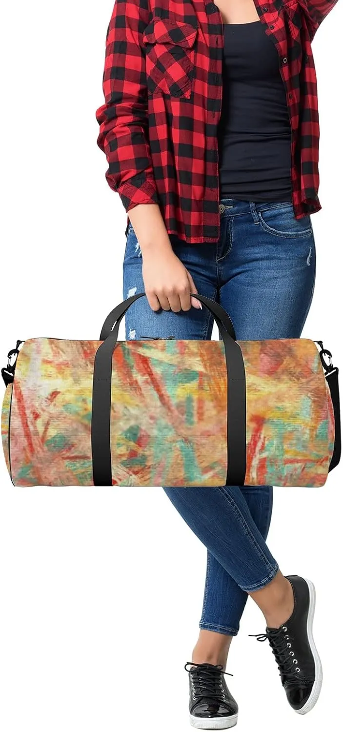 Faux Digital Paint Splatter Brushstroke Seamless Sports Bag Tote Bag Waterproof Gym Bag with Shoulder Strap Zipper 2 Side Pockets for Men and Women, Travel and Storage Shoulder Bag.