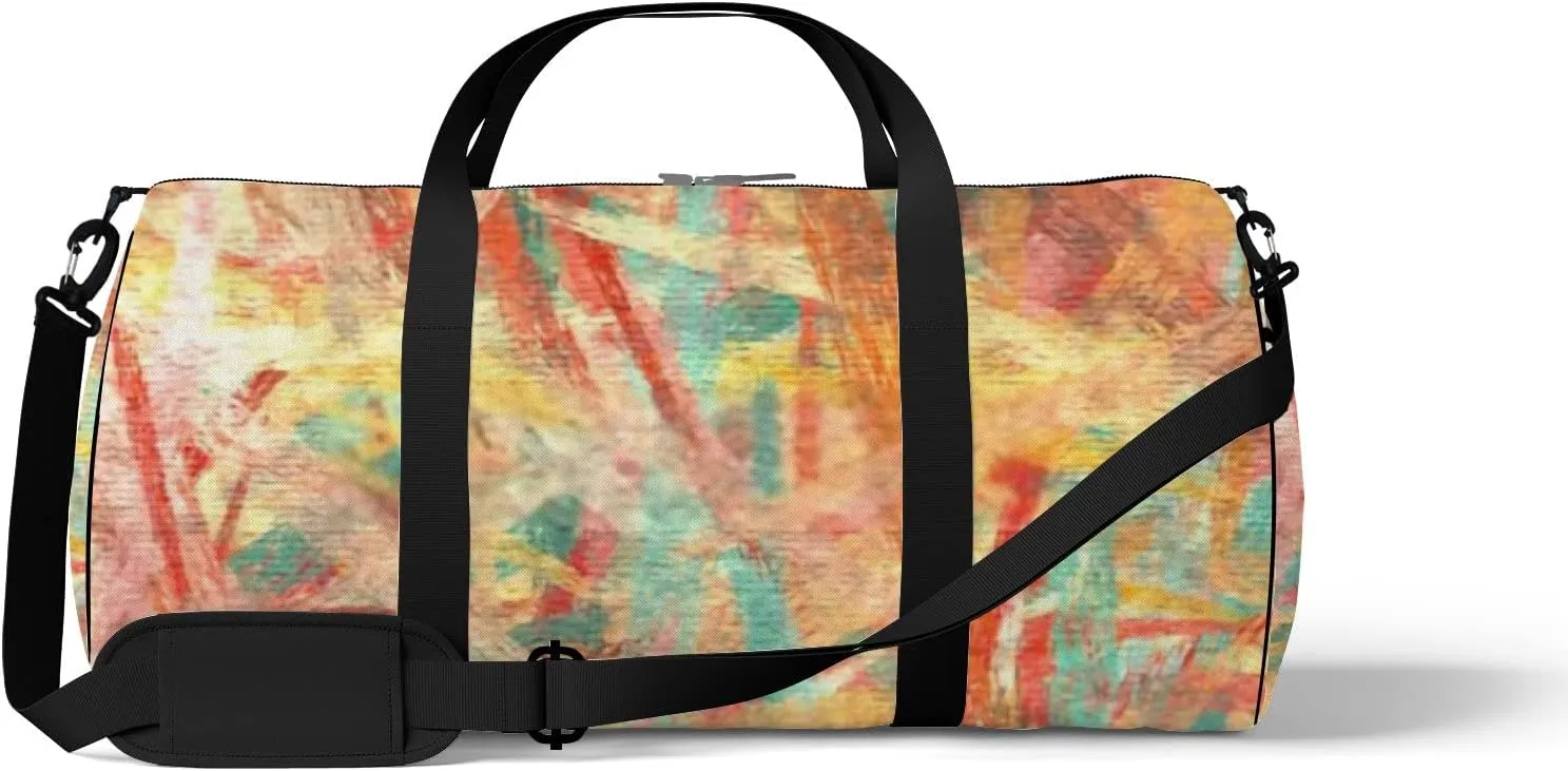 Faux Digital Paint Splatter Brushstroke Seamless Sports Bag Tote Bag Waterproof Gym Bag with Shoulder Strap Zipper 2 Side Pockets for Men and Women, Travel and Storage Shoulder Bag.