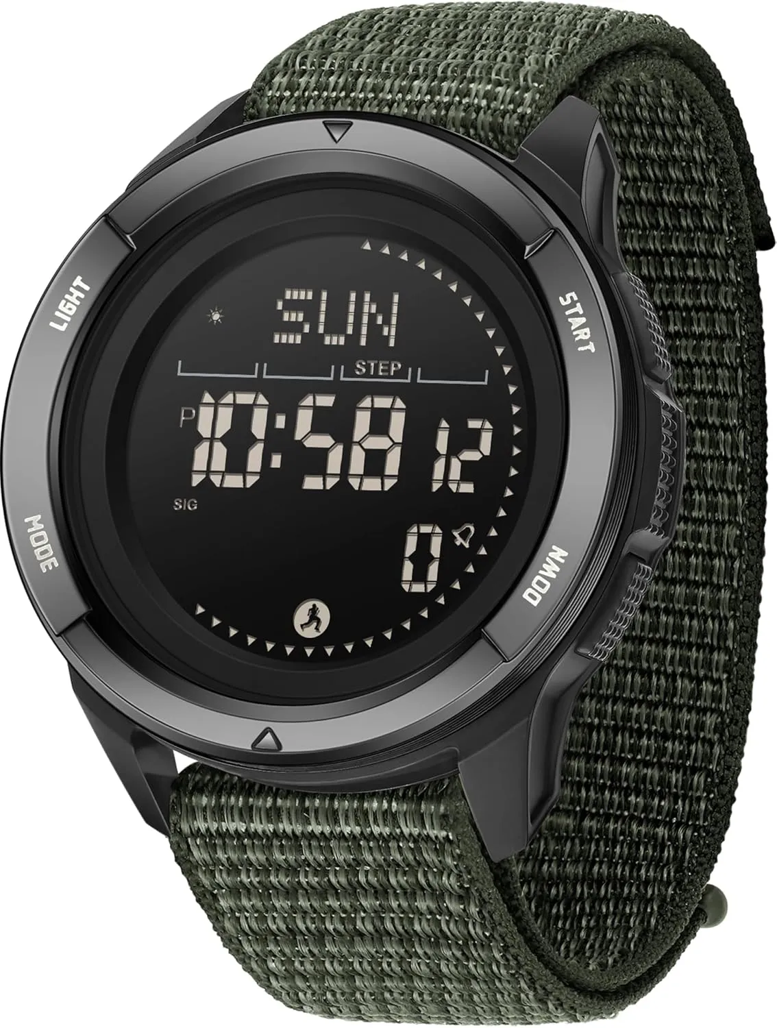 findtime Men's Digital Watch Pedometer Step Counter Watches Military Compass Waterproof Wrist Watch Tactical Sport Watch Calories Counter Pacer Running Wristwatch LED Light Stopwatch Countdown